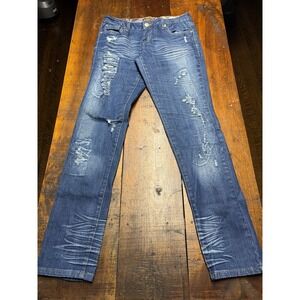 ZD Distressed Blue Skinny Jeans‎ Size Junior 11 Low Rise